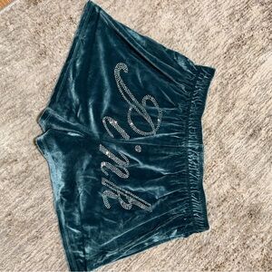 PINK Victoria's Secret Teal Velvet Athletic Shorts